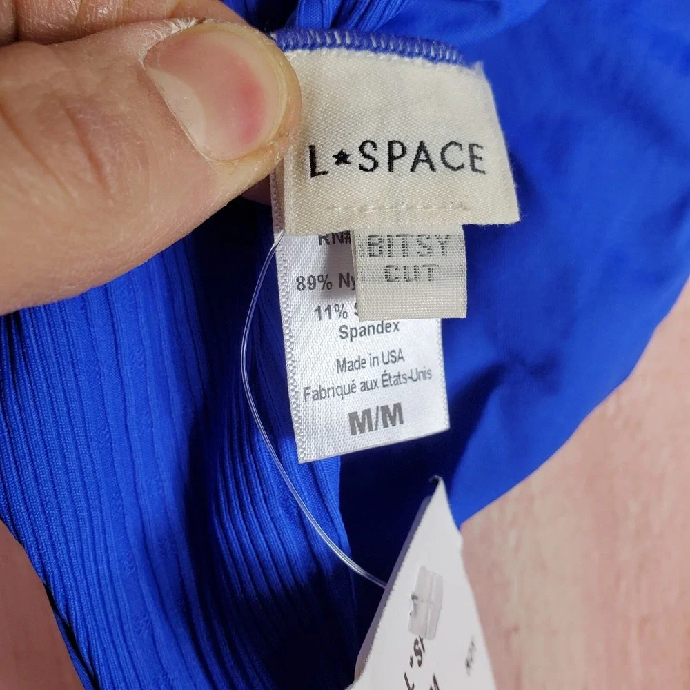 L*Space Cabana Swim Bottoms Sz M Medium Blue Swimsuit NEW NWT